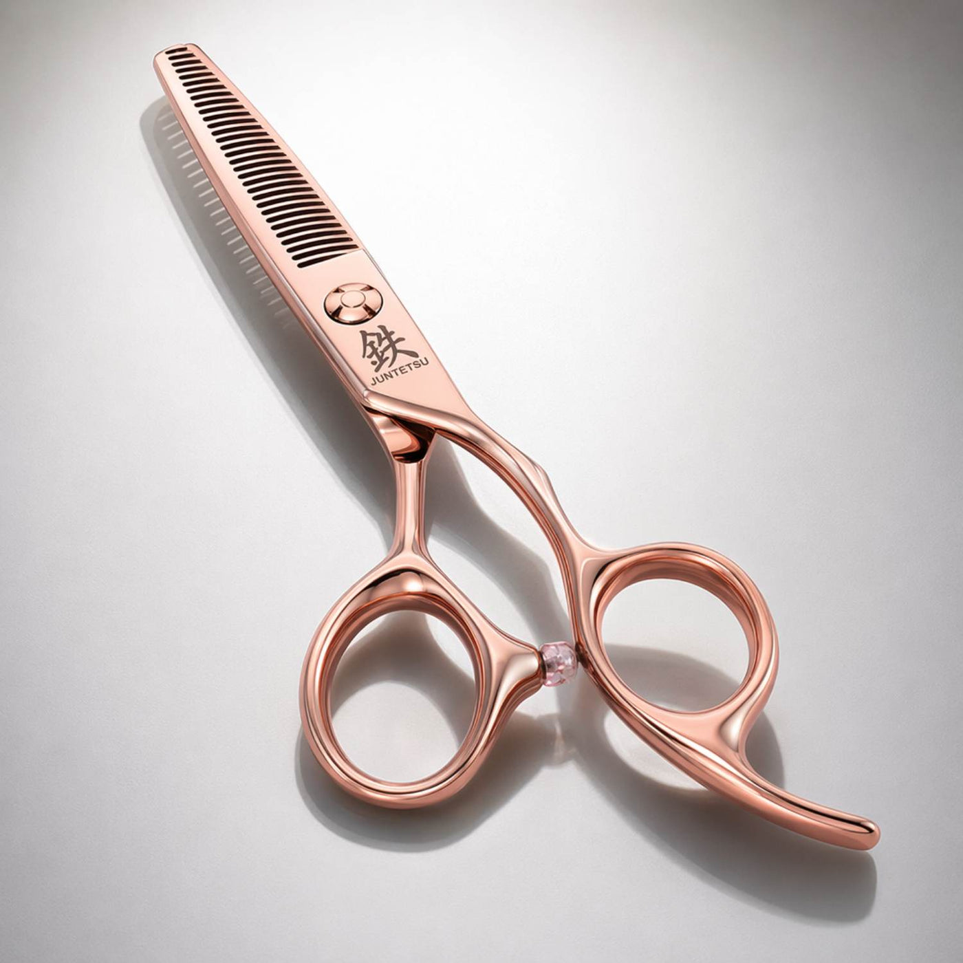 Ciseaux à Effiler Or Rose Juntetsu VG10 Pro - vue d'angle