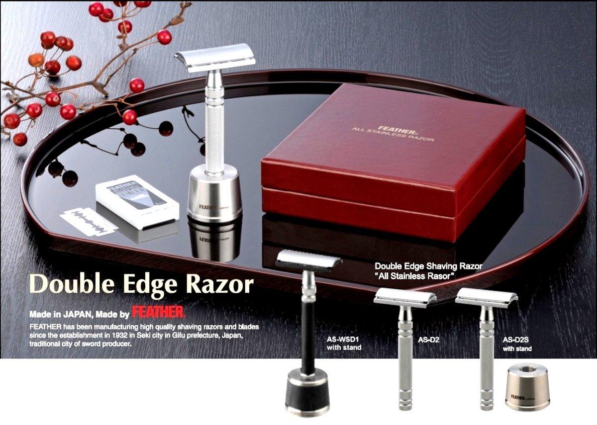 Rasoir de sûreté Feather AS-D2 en acier inoxydable