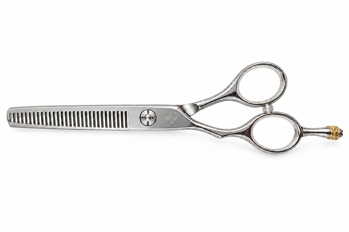 Ciseaux à effiler gaucher Ichiro Crown, 6 pouces à dents en V (SKU: ICH-CRN-LT60)