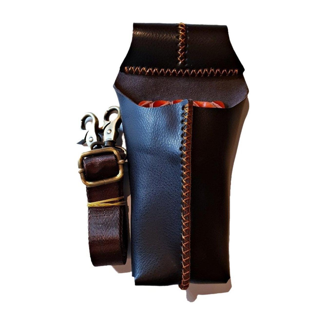 Etui en cuir marron Dusk pour quatre paires de ciseaux de coiffure