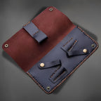Étui artisanal Juntetsu en cuir souple pour 2 ciseaux