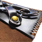 Étui artisanal Juntetsu en cuir souple pour 2 ciseaux