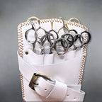 Holster Artisan à Ciseaux en Cuir Blanc Juntetsu — 5 Poches