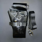 Holster Ceinture à Ciseaux en Cuir Noir Juntetsu — 5 Poches