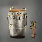 Holster Classic à Ciseaux en Cuir Marron Juntetsu — 5 Poches