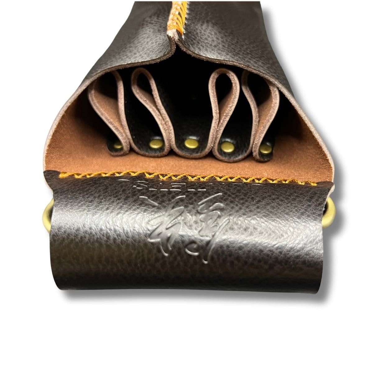 Étui-Holster à Ciseaux en Cuir Juntetsu Dusk Marron — 4 Poches