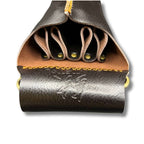 Étui-Holster à Ciseaux en Cuir Juntetsu Dusk Marron — 4 Poches