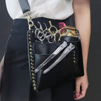 Holster Plat Kuro à Ciseaux en Cuir Noir Juntetsu — 4 Poches