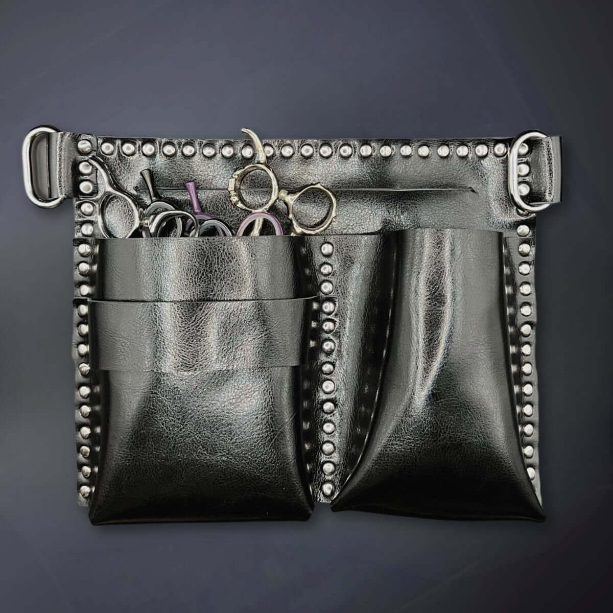 Holster Plat Kuro à Ciseaux en Cuir Noir Juntetsu — 4 Poches