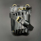 Holster Ceinture Shadow à Ciseaux en Cuir Noir Juntetsu — 5 Poches