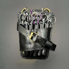 Holster Ceinture Shadow à Ciseaux en Cuir Noir Juntetsu — 5 Poches