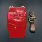 Holster Signature à Ciseaux en Cuir Rouge Juntetsu — 7 Poches