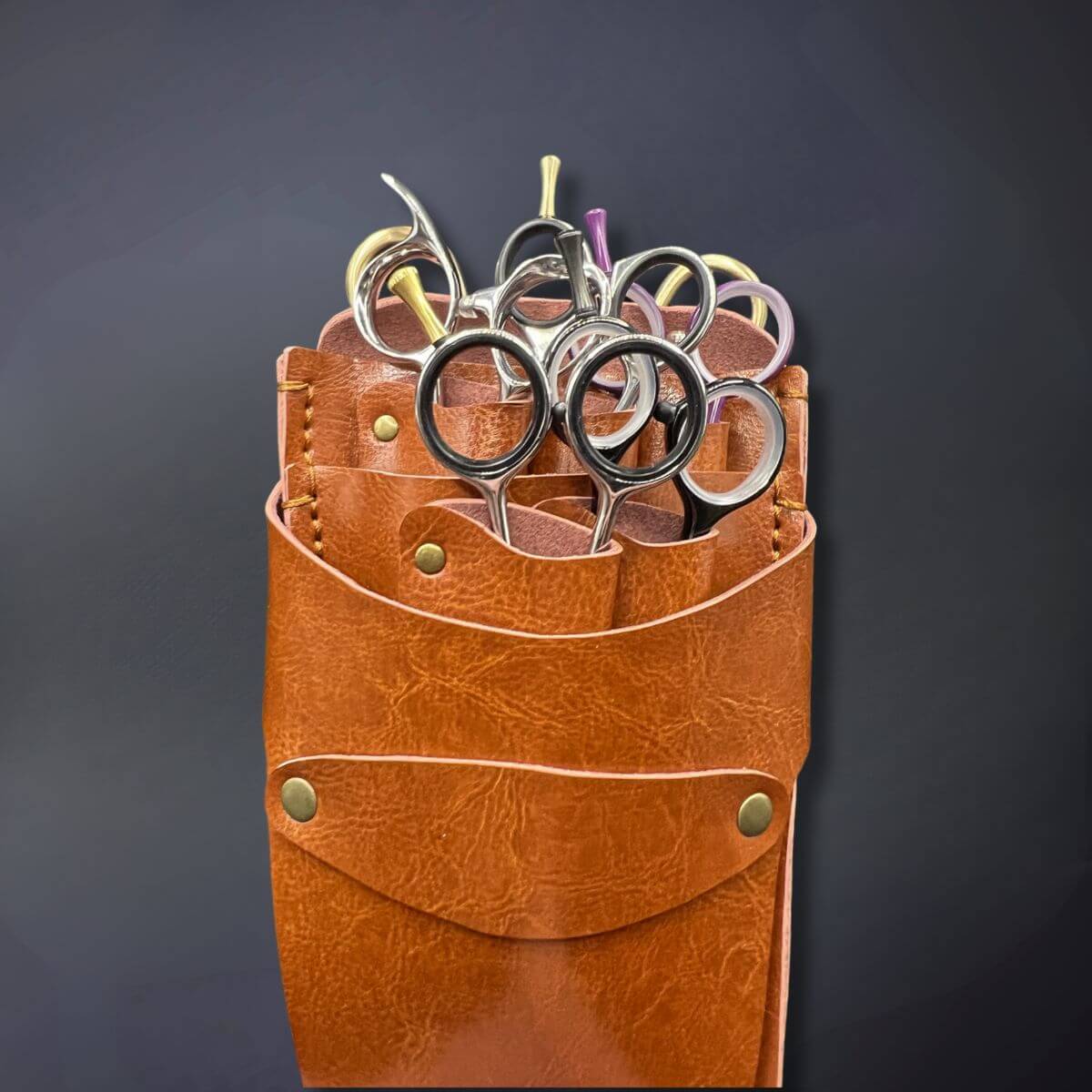Holster Classic Tabi à Ciseaux en Cuir Camel Juntetsu — 5 Poches