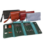 Pochette en cuir haut de gamme pour 7 paires de ciseaux de coiffure