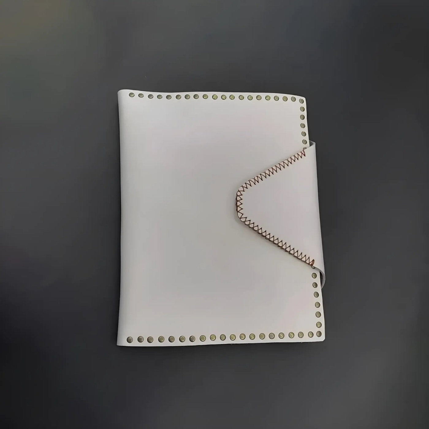Étui à Ciseaux en Cuir Blanc Premium — 5 Poches