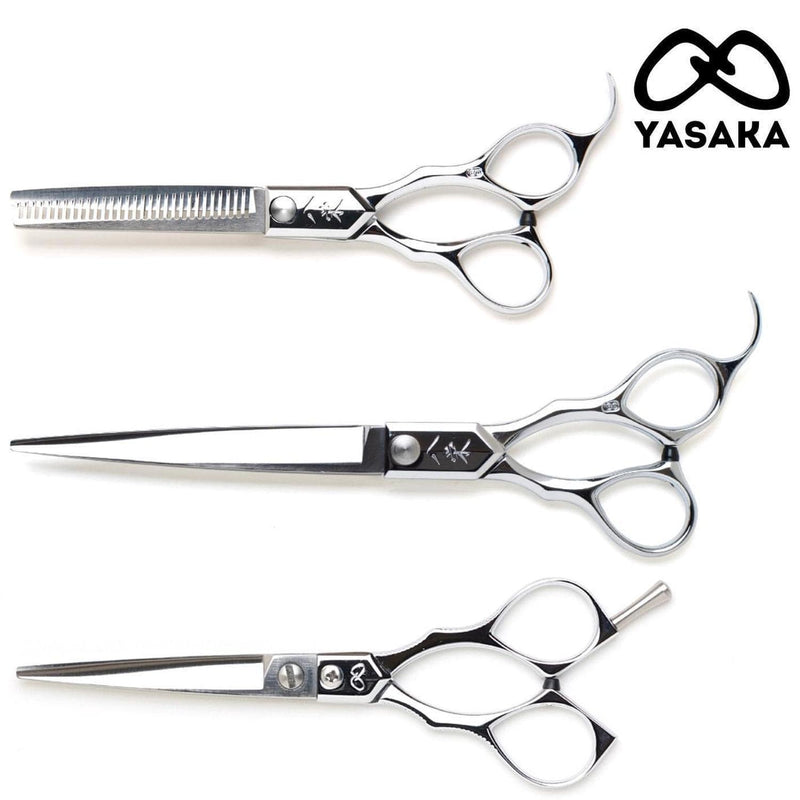 Coffret master 3 pièces Yasaka Barber, ciseaux de coupe et à effiler en acier au cobalt ATS-314